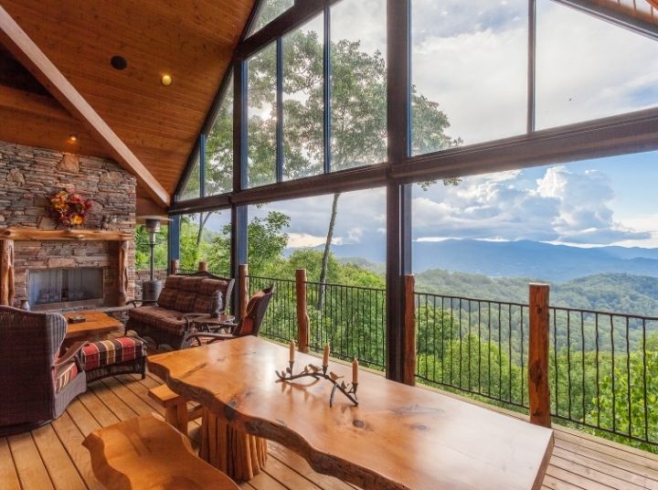 luxury bedroom at mountain air properties